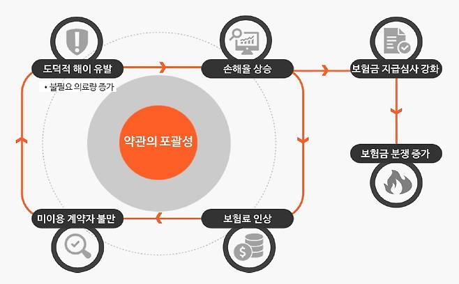 실손보험의 악순환 구조. [금융감독원 제공]