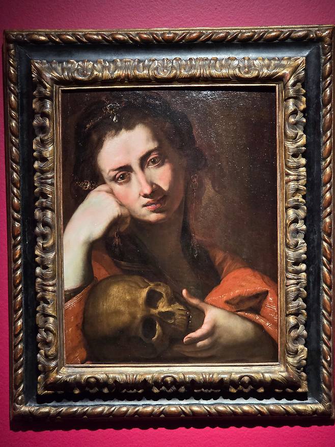 줄리오 체사레, '참회하는 막달라 마리아', 패널에 유채(1620년경). 곽인숙 기자