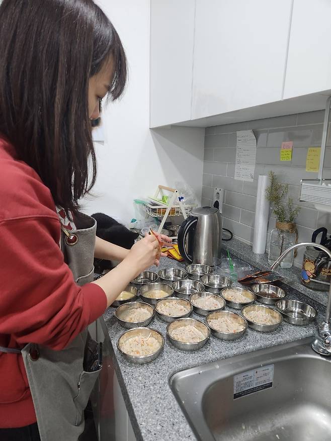 '묘한 사랑 유기묘 카페' 이영미 대표는 안락사 위기에 처한 고양이들을 직접 돌보는 등 자비로 운영하는 보호 공간을 유지하고 있다.(최두환 기자)