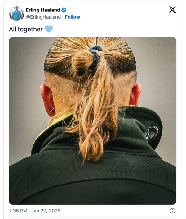 엘링 홀란드가 오랜만에 엑스에 올려 화제가 된 게시물(사진=홀란드 SNS)