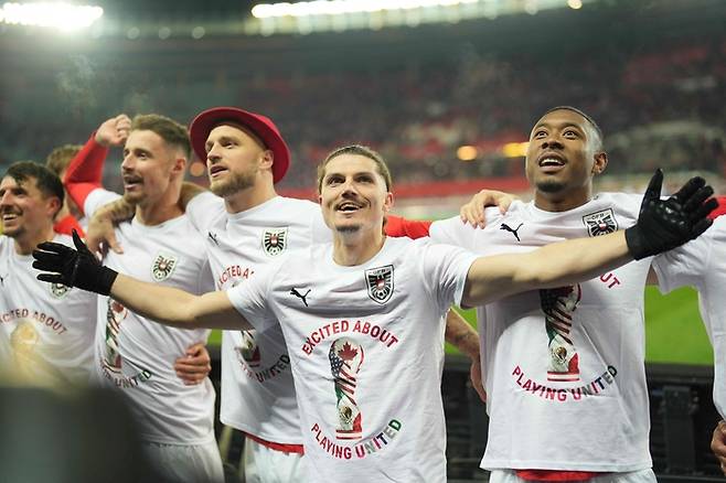 기뻐하는 오스트리아 선수들. AFP연합뉴스