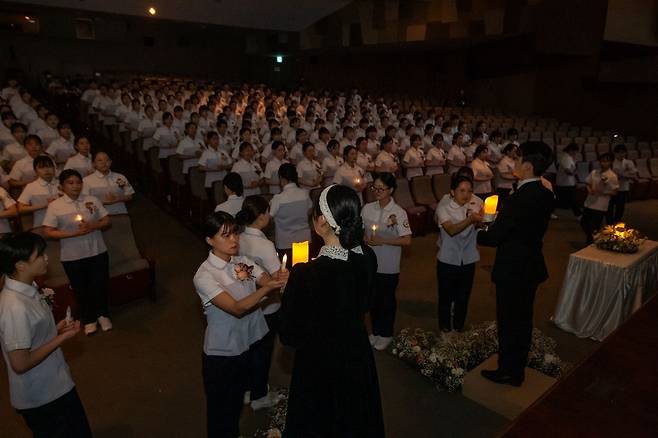 대구보건대 간호대학 간호학과 ‘제27회 나이팅게일 선서식’ 모습. 대구보건대 제공
