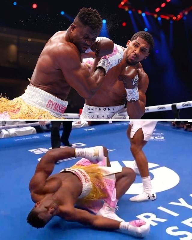 은가누는 UFC를 떠난 후 퓨리, 조슈아와 복싱 매치를 가졌다. 그러나 조슈아를 상대로 ‘떡실실’ 당하기도 했다. 사진=X