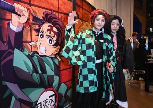 '귀멸의 칼날: 무한성편'의 중국 팬 [교도=연합뉴스 자료사진 제공]