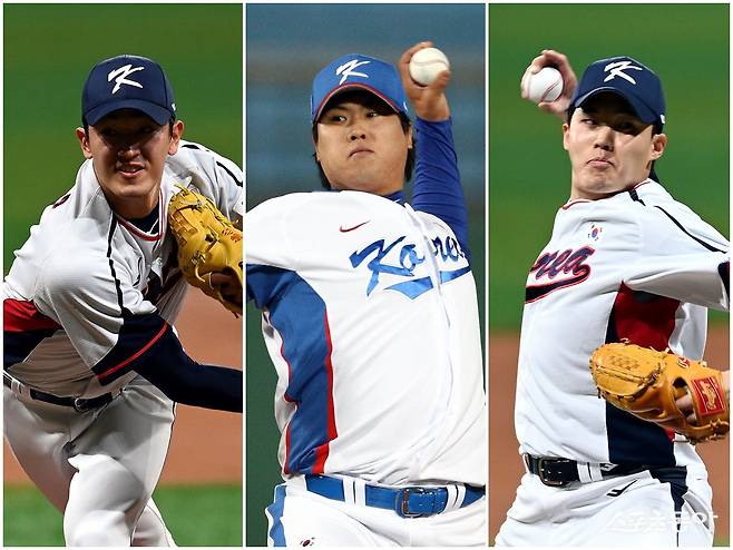 류지현 대표팀 감독이 15일부터 이틀간 도쿄돔에서 열린 일본과 WBC 대비 평가전 2경기에서 베테랑 투수의 필요성을 확인했다. 대표팀 마운드의 구심점이던 고영표, 류현진, 임찬규(왼쪽부터)의 합류 여부가 주목된다. 스포츠동아DB