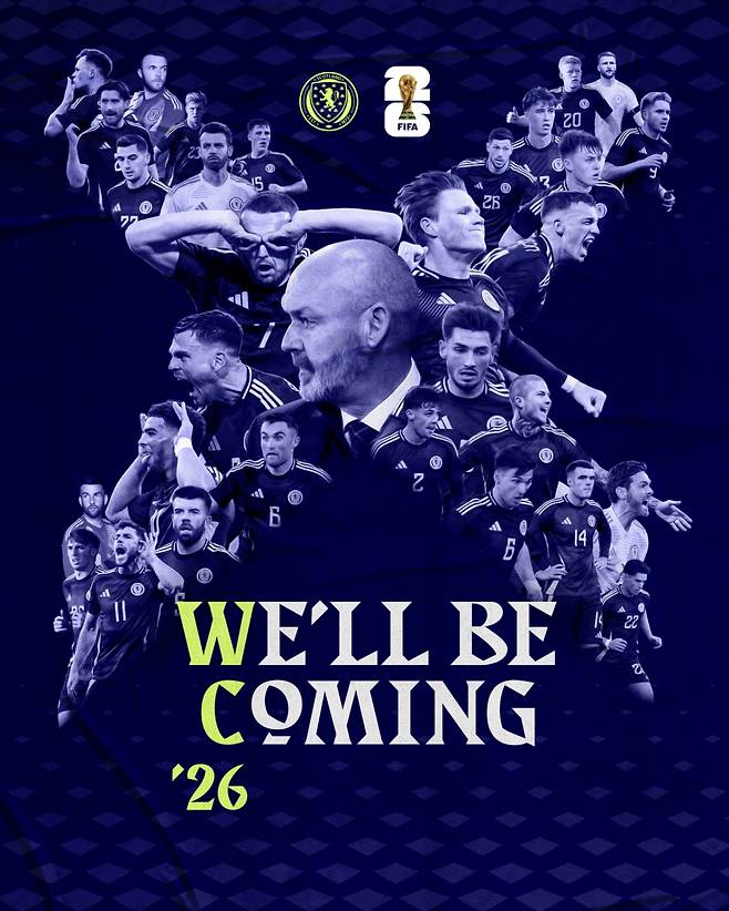 28년 만에 월드컵 본선 무대에 나서는 스코틀랜드 축구 대표팀. /사진=스코틀랜드축구협회 SNS 캡처