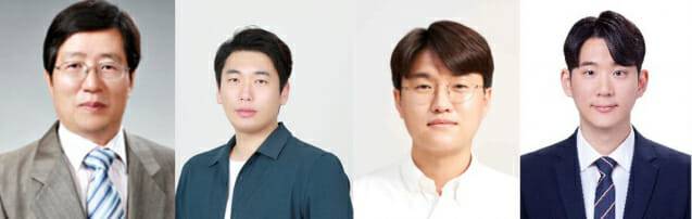 아세톤을 이용해 배터리 성능을 개선한 연구진. 왼쪽부터 김진곤 교수, 김건우 박사, 조창신 교수, 조항준 연구원(석사).