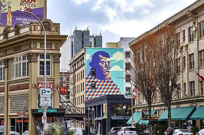 포틀랜드 도심 벽화