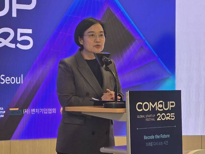 [서울=뉴시스] 강은정 기자= 한성숙 중소벤처기업부 장관. 2025.11.20. eunduck@newsis.com *재판매 및 DB 금지