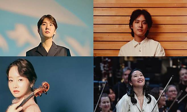 조성진(왼쪽 위부터 시계방향), 임윤찬, 박수예, 김봄소리.