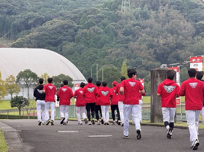 ▲ 확실한 성과가 있었다는 내부 평가 속에 마무리되고 있는 SSG 가고시마 유망주 캠프 ⓒSSG랜더스