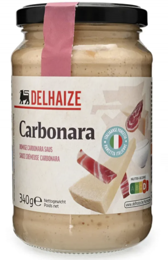 벨기에 회사인 델하이즈가 만든 카르보나라 소스. 델하이즈
