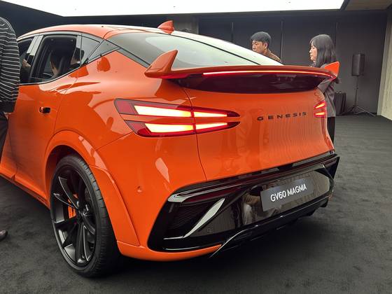 The rear of the Genesis GV60 Magma, the brand’s first high-performance model [SARAH CHEA]