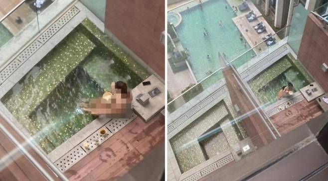 홍콩의 한 호텔에서 커플로 추정되는 남녀가 성관계를 나누고 있다. 출처=더선