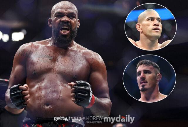 존 존스(왼쪽)가 페레이라(오른쪽 위)와 아스피날의 약점이 같다고 짚었다. /게티이미지코리아