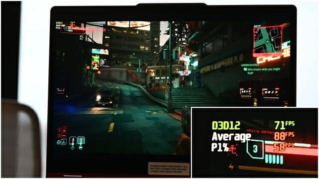 사이버펑크 2077 실행 예시. (사진=지디넷코리아)