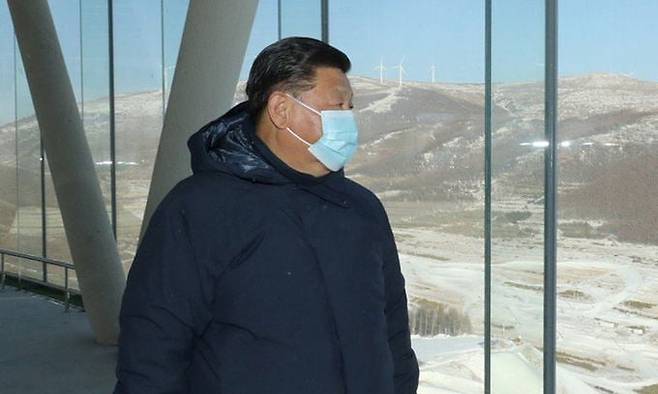 아크테릭스 패딩을 착용한 시진핑 중국 국가주석. SCMP 제공