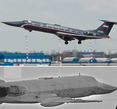 2020년 발트해 상공에서 포착된 ‘블랙펄’  투폴레프 Tu-134A-4. 벨기에 공군 엑스 제공