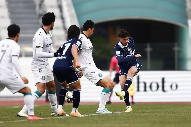 서울이랜드-안산 그리너스 경기 장면. /사진=서울이랜드 제공