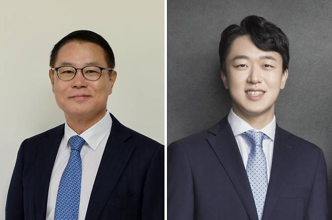 농심 정기 임원 인사에서 신임 대표이사로 내정된 조용철 사장(왼쪽)과 부사장으로 승진한 신상열 미래전략실장. / 사진=농심