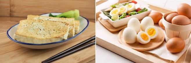 두부구이와 삶은 달걀. 사진=클립아트코리아