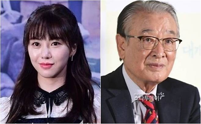 권민아, 故 이순재. 사진ㅣ스타투데이DB