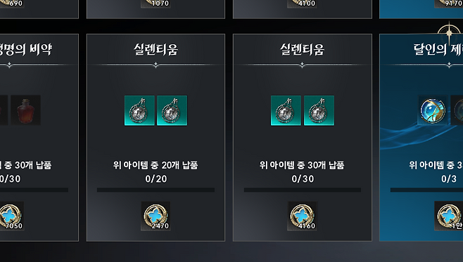 ▲ 실렌티움 보급 의뢰 납품 개수가 증가했다