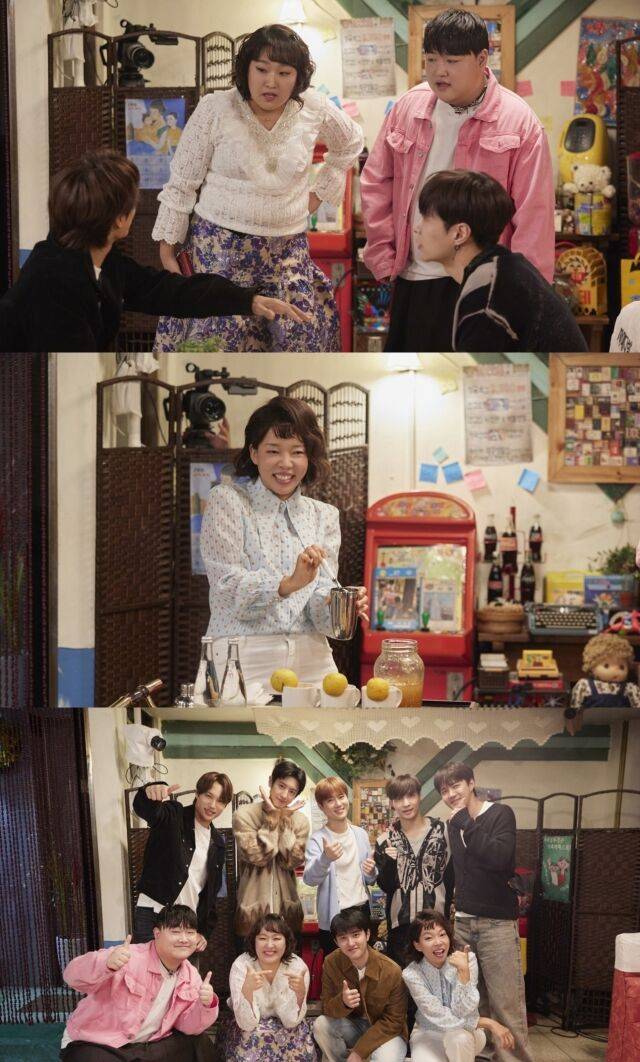 29일 공개되는 쿠팡플레이 예능 '자매다방' 3화에 엑소가 출연한다. /쿠팡플레이 '자매다방'