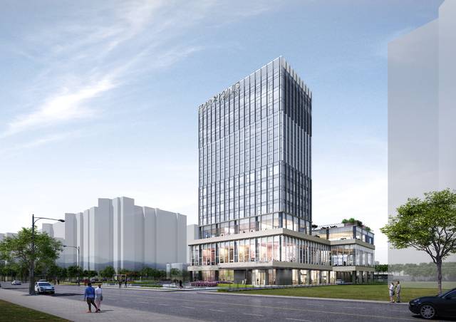 글로벌 호텔인 메리어트 인터내셔널 체인인 '포포인츠 바이 쉐라톤 호텔' 투시도. 구미시 제공