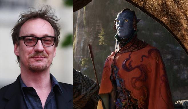 (왼쪽부터)데이빗 듈리스, 영화 '아바타: 불과 재' 틸라림족 스틸컷.