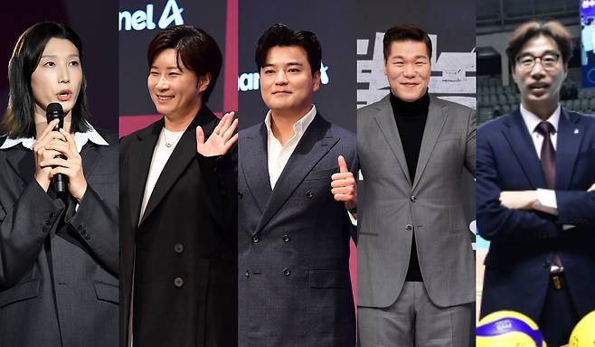 김연경, 박세리, 추신수, 서장훈, 김세진(왼쪽부터).
