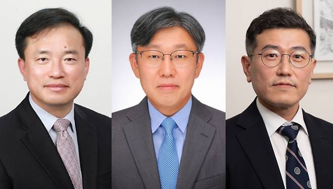 왼쪽부터 김종철 방미통위 위원장 후보자, 김이탁 국토부 제1차관, 류신환 방미통위 위원 [사진=대통령실]