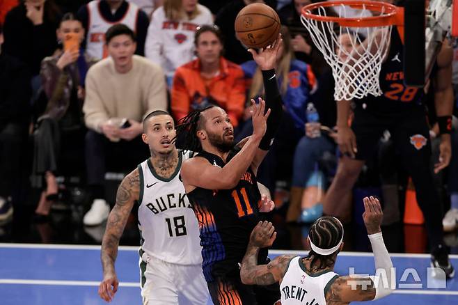 [뉴욕=AP/뉴시스] 미국프로농구(NBA) 뉴욕 닉스의 제일런 브런슨. 2025.11.28.