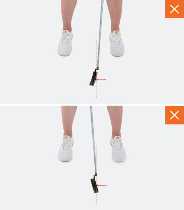 티가 오른쪽이나 왼쪽을 향한다면 정렬이 잘못됐다는 의미다.