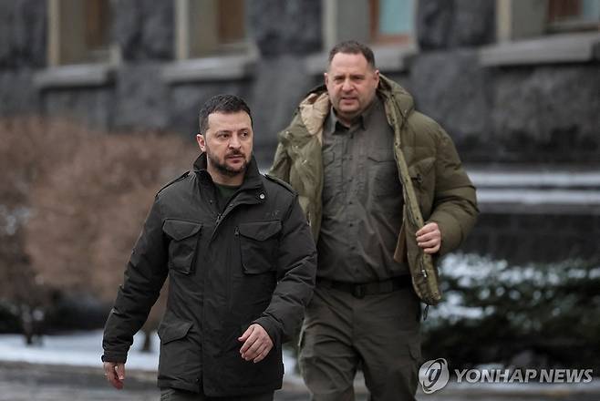 볼로디미르 젤렌스키와 함께 우크라이나 전시체제를 이끌어온 안드리 예르마크 대통령 비서실장 [로이터 연합뉴스 자료사진. 재판매 및 DB 금지]