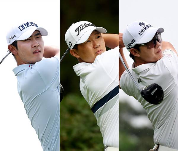 2025년 일본프로골프투어(JGTO) 카시오 월드오픈 골프토너먼트에 출전한 고군택, 이상희, 송영한 프로. 사진제공=KPGA (사진을 무단으로 사용하지 마십시오.)
