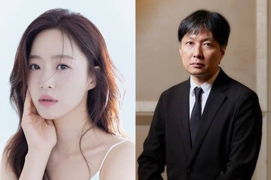 Singer-turned-actor Ham Eun-jung, left, and film director Kim Byung-woo [YONHAP]