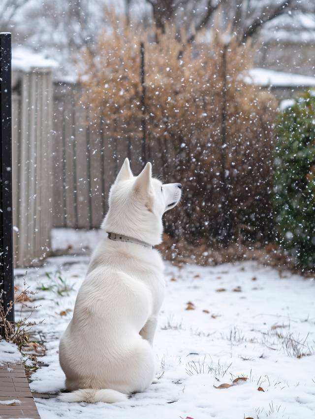 겨울철 야외활동 하는 반려견 이미지. 클립아트코리아