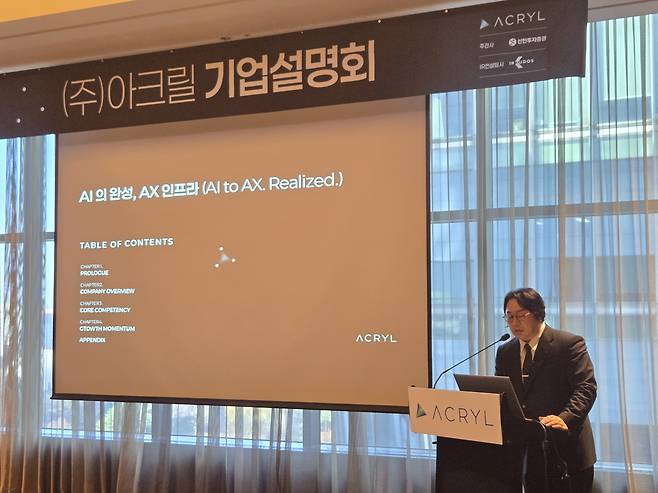 아크릴이 1일 서울 영등포구 여의도에서 기업공개(IPO) 기자간담회를 열고 있다./사진=송재민 makmin@
