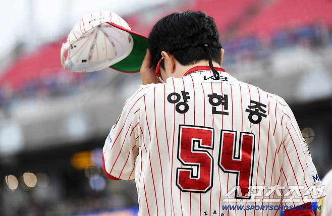 27일 광주 기아챔피언스필드에서 열린 KIA 타이거즈와 NC 다이노스의 경기. KIA 양현종이 숨을 고르고 있다. 광주=박재만 기자 pjm@sportschosun.com/2025.09.27/