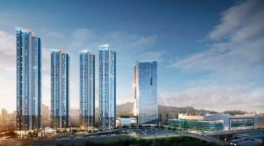 롯데건설이 동대문구 전농동 청량리4구역을 재개발해 지은 ‘청량리역 롯데캐슬 SKY-L65’ 투시도/롯데건설