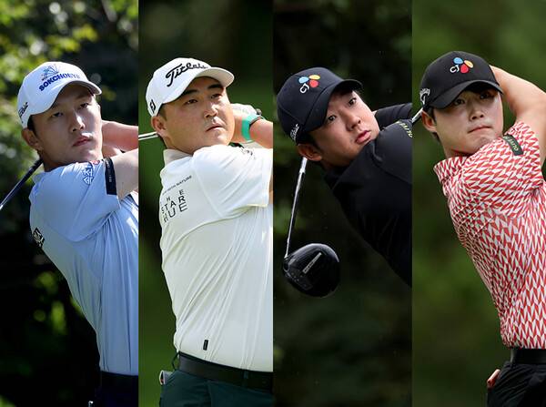미국프로골프(PGA) 투어 진출을 위한 관문인 퀄리파잉 토너먼트 2025년 '큐스쿨(Q-스쿨)' 2차전에 출전하는 김백준, 이태훈(캐나다), 최승빈, 배용준 프로. 사진제공=KPGA (사진을 무단으로 사용하지 마십시오.)