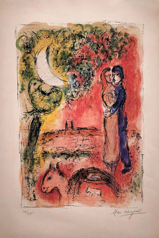 그의 그림에는 포옹하는 연인, 활짝 핀 꽃, 순한 동물들이 자주 등장하는데, 모두 사랑의 다양한 형태와 감정을 시각적으로 표현한 것이다.