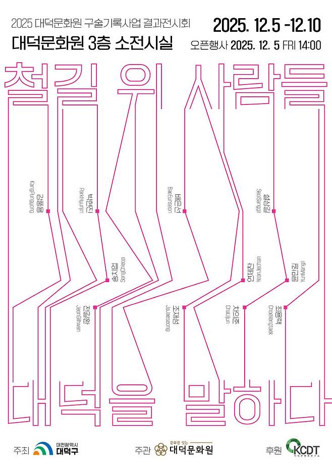 2025 지역사 구술기록 사업 결과전시회 '철길 위 사람들, 대덕을 말하다' 포스터./사진=대덕문화원 제공