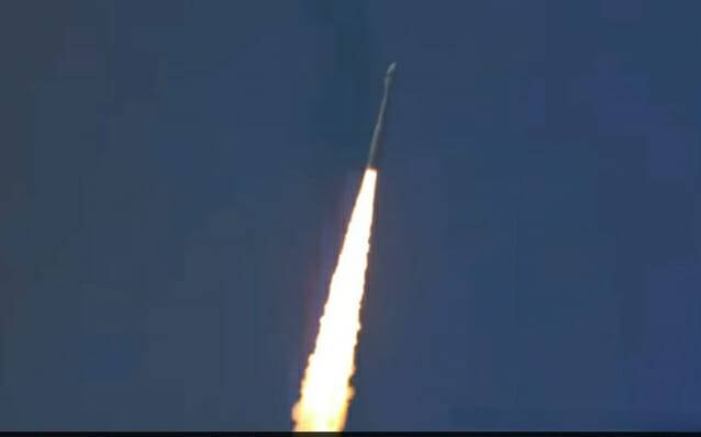 아리랑 7호를 탑재한 아리안스페이스 베가-C 모습.(사진=아리안스페이스)