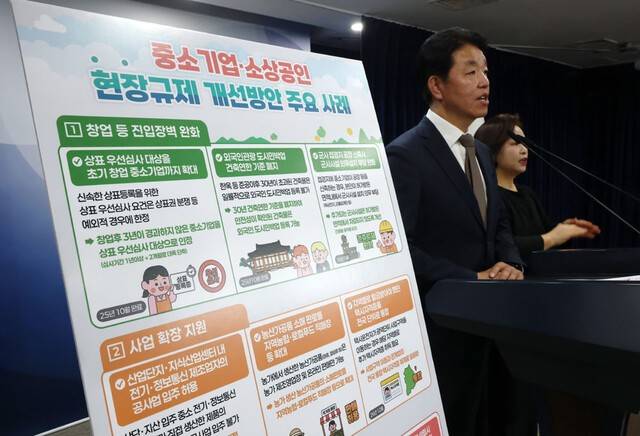 ▲ 손동균 규제조정실장이 1일 정부서울청사에서 '중소기업 규제합리화 현장대화’ 사전브리핑을 하고 있다. 연합뉴스