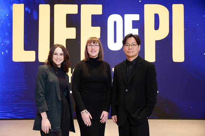 '라이프 오브 파이' 케이트 로우셀, 리 토니, 신동원 대표 /사진=에스앤코 제공