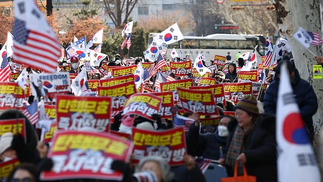 윤석열 전 대통령 탄핵 반대 집회 / 사진=연합뉴스