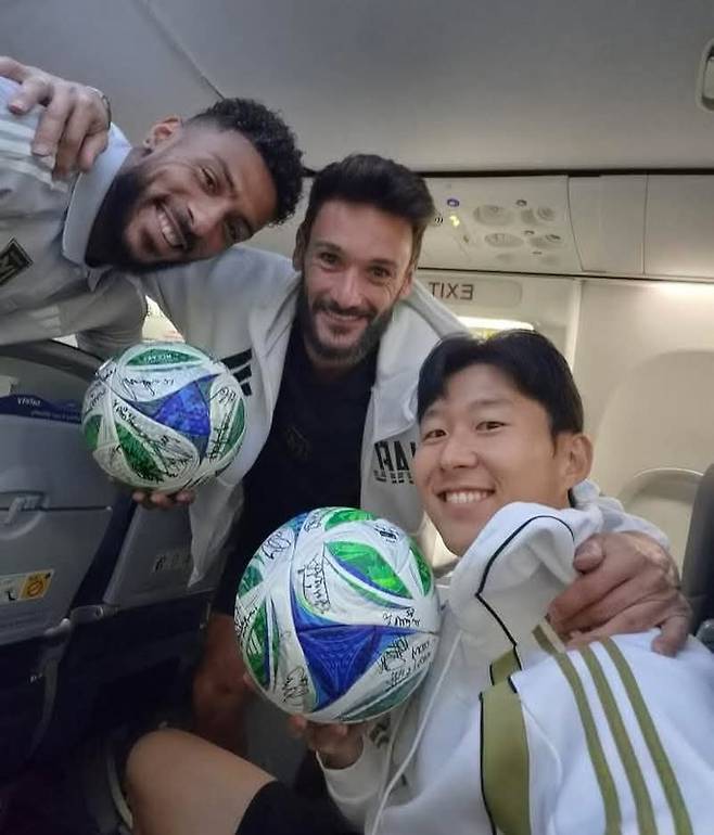 LAFC를 지탱하는 영웅들. 드니 부앙가와 위고 요리스, 손흥민(왼쪽부터). 사진출처｜LAFC 페이스북