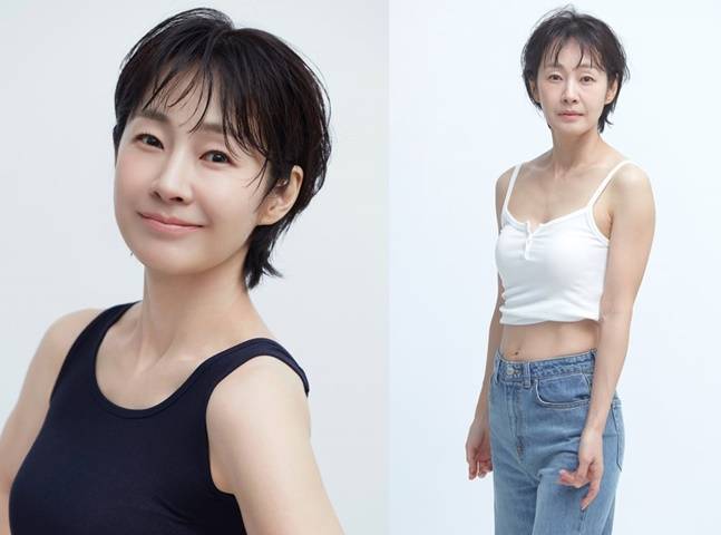 명세빈은 늘씬 몸매의 비결로 체질을 꼽았다. 사진=코스모엔터테인먼트, 명세빈 SNS
